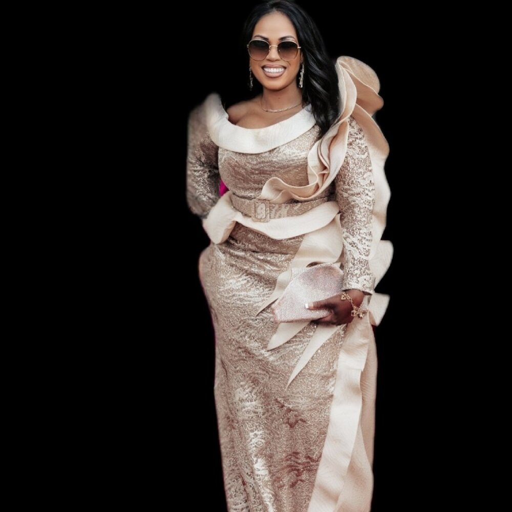 Fousad Sarkis Gold/Champayne dress